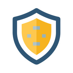 Poster - Shield with blue border and yellow face illustration