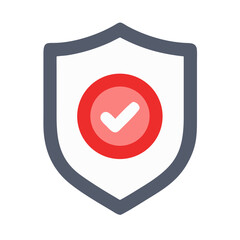 Poster - Shield with checkmark logo symbolizes protection and validation