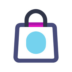 Poster - Stylized shopping bag illustration with minimalist design elements