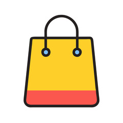 Poster - Vector shopping bag icon on White Background illustration