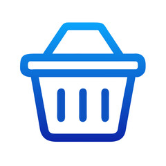Poster - Gradient blue shopping basket icon over solid White Background