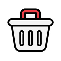 Poster - Graphic icon of a waste basket isolated on White