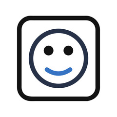 Poster - Minimalist smiling face icon in rounded square on White
