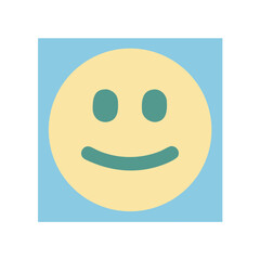 Poster - Minimalist smiling face icon in pastel colors on square