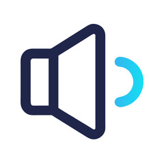 Poster - Modern dark sound symbol icon with aqua soundwaves