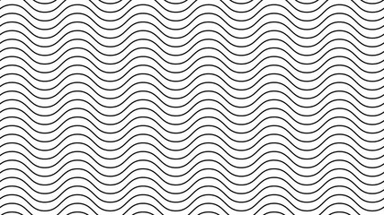 Wall Mural - Animated black wavy lines. Linear background. Decorative pattern. Looped video. Vector illustration isolated on white background.