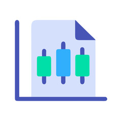 Poster - Minimalist stock market chart icon on paper background
