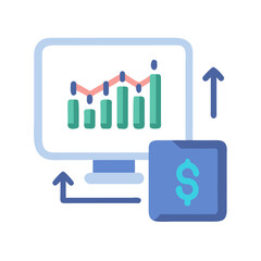 Poster - Financial data analysis on computer screen with dollar symbol
