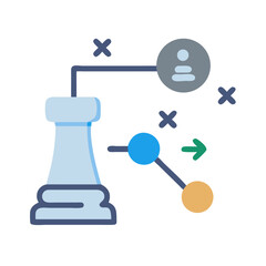 Poster - Abstract Strategy Planning Icon on White Background, Flat Design