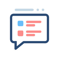 Poster - Icon illustrating message bubble with information elements and White Background