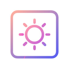 Aufkleber - Minimalist sun icon within rounded square frame graphic