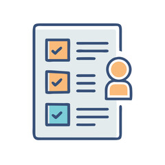 Poster - Checklist with human icon, task completion, and process management