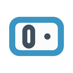 Poster - Zero value display screen with a border, simple design
