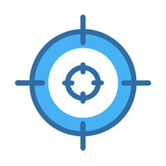 Poster - Blue and white target symbol on White Background