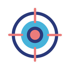 Poster - Simple target graphic centered on a stark White Background