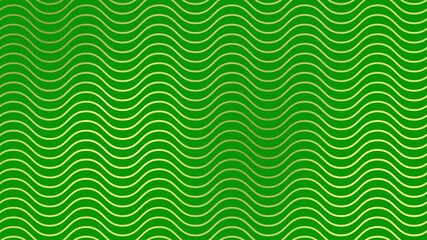 Wall Mural - Animated golden wavy lines. Linear background. Decorative pattern. Looped video. Vector illustration isolated on green background.