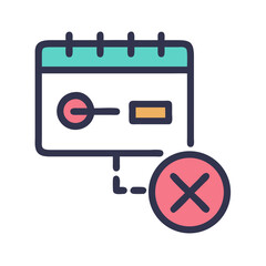 Poster - Canceled meeting flat icon on White Background, calendar concept