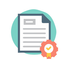 Poster - Document verification or approval process illustration for business concept