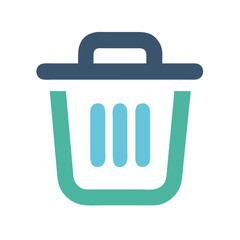 Poster - Minimalist Trash Can Icon on White Background Digital Art