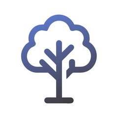 Poster - Isolated minimalist tree icon with gradient effect on White