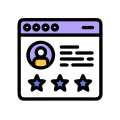 Poster - Customer review dashboard with user rating stars flat design