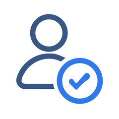 Poster - User account verified, profile completed, confirmation icon concept