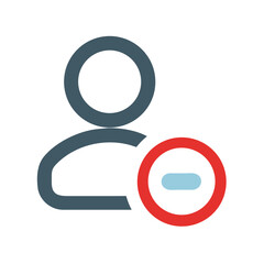 Poster - User profile with deletion icon, removing user account