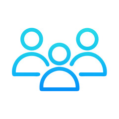 Poster - Stylized Teamwork Icon Showing Three Individuals in Simple Design