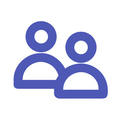 Poster - Simple user icon featuring two connected forms in blue