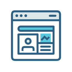 Poster - Website user profile icon inside a browser window frame