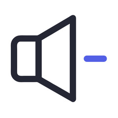 Poster - Decrease volume level icon on a White Background graphic