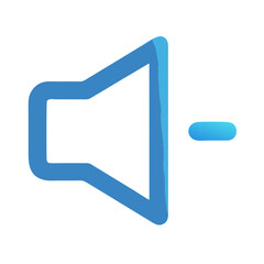 Poster - Blue volume down graphic icon on White Background display