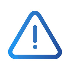 Poster - Blue gradient warning sign icon on White Background alert