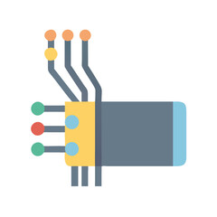 Poster - Abstract illustration of a multi-colored circuit board component