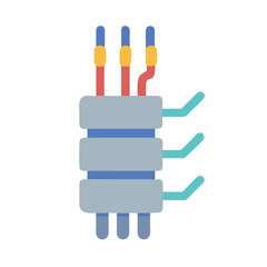 Poster - Isolated abstract electric wire assembly concept on White Background