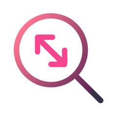 Poster - Magnifying glass and arrows on White Background indicating zoom