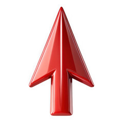 Fototapete - Glossy red arrow pointing upward against a black background perfect for business navigation and direction