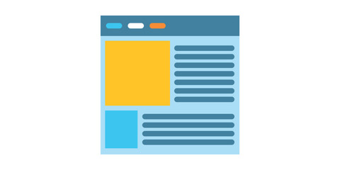 Website layout icon in flat style. Flat icon vector