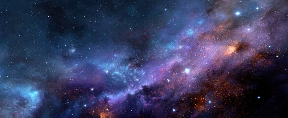 Wall Mural - the stunning galaxy filled with vibrant colors and twinkling stars in space.