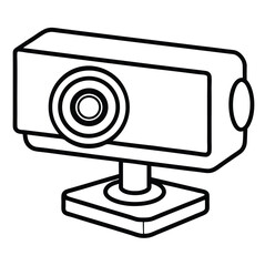 Poster - Webcam icon outline graphic isolated on white background