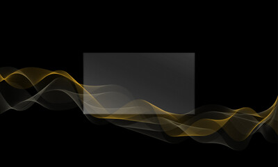 Wall Mural - A page for a glassmorphism style web site with abstract waves.	