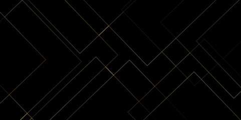 Fototapete - Black and golden vector futuristic tech glow and shinning line simple modern abstract background. Vector abstract graphic design banner pattern presentation background web template.	