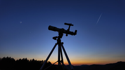 Wall Mural - astronomical telescope for observing stars, planets, moon and other celestial objects.