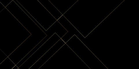 Fototapete - Black and golden vector futuristic tech glow and shinning line simple modern abstract background. Vector abstract graphic design banner pattern presentation background web template.	