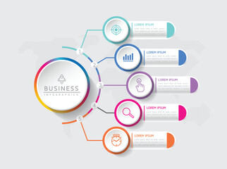 Fototapete - Vector business Presentation Connecting Steps Infographic Template