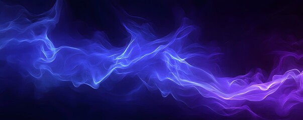 Fototapete - Abstract blue background with neon light rays and speed lines, illustration, dark purple background.