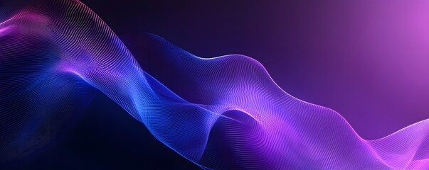 Fototapete - Abstract blue background with neon light rays and speed lines, illustration, dark purple background.