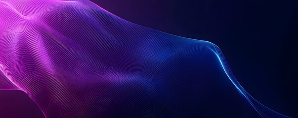 Fototapete - Abstract blue background with neon light rays and speed lines, illustration, dark purple background.