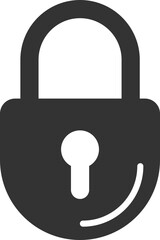 Poster - Simple flat icon of a locked padlock. Symbolizes security, privacy, and protection. Use for web design, infographics, or safety concepts. Clean  modern.
