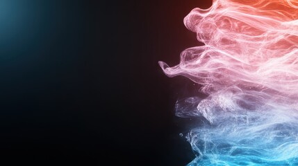 Poster - A stunning abstract display of colorful smoke swirling against a dark background, creating a visually dynamic interplay of hues, perfect for artistic and creative projects.